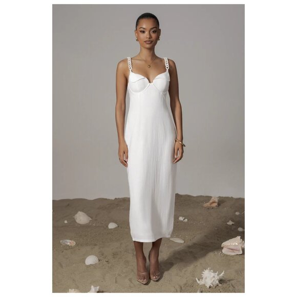 JLUXLABEL Secret Hideout Bustier Dress in White Size Small - Picture 1 of 16
